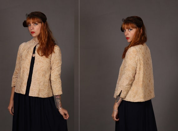 1930's velvet and glitter evening cardigan - Size