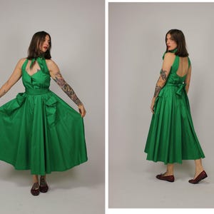 1980s Green THIERRY MUGLER Couture Summer Dress - Size M