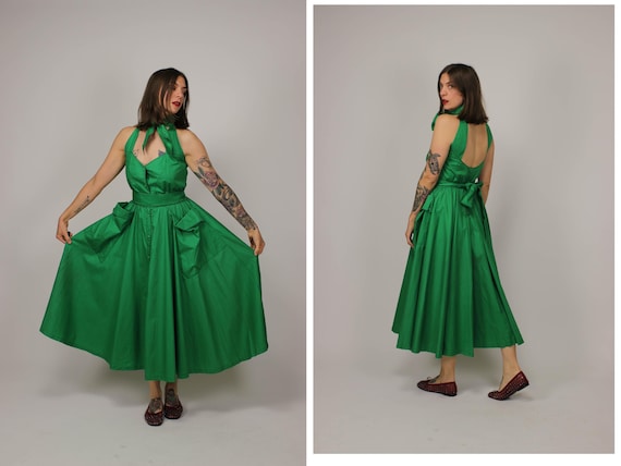 1980s Green THIERRY MUGLER Couture Summer Dress - Size M - Etsy