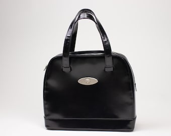 1990s GIANNI VERSACE Black Leather Handbag