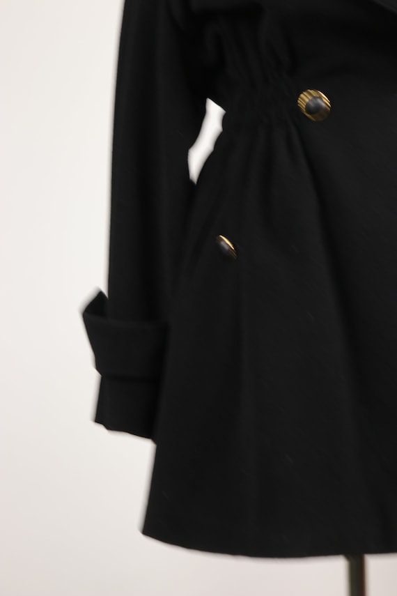 1980s GEORGES RECH Black Wool Coat - Size M - image 5