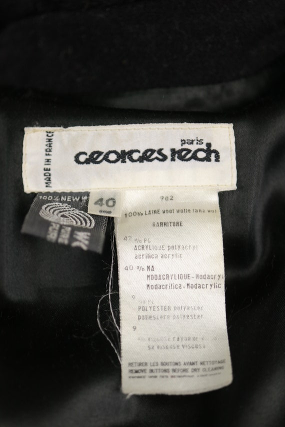 1980s GEORGES RECH Black Wool Coat - Size M - image 2