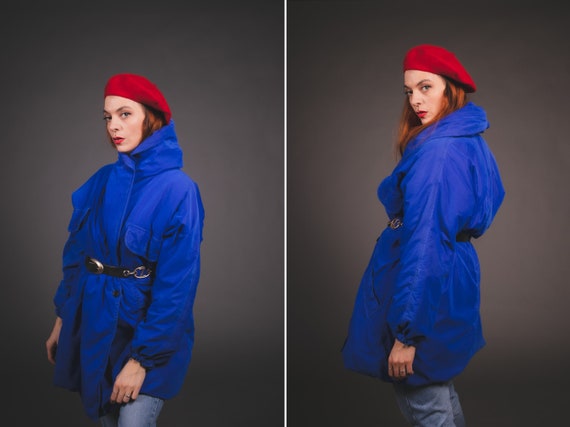 1990's MAX MARA Blue Puffer Jacket - Size S / M