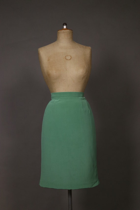 1980's AKRIS Pale Green Silk Set - 80's AKRIS Min… - image 9