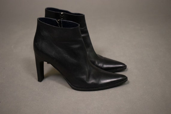 1980's KRIZIA Black Leather Botties - 80's KRIZIA… - image 4