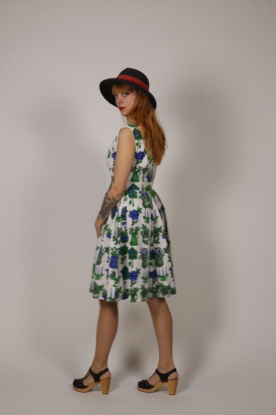 1950's Novelty Cotton Sundress - Size S - image 7