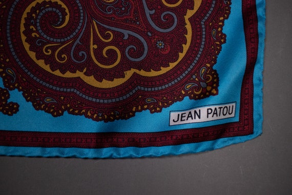 Collector! vintage Jean Patou Silk Carré Paisley … - image 3