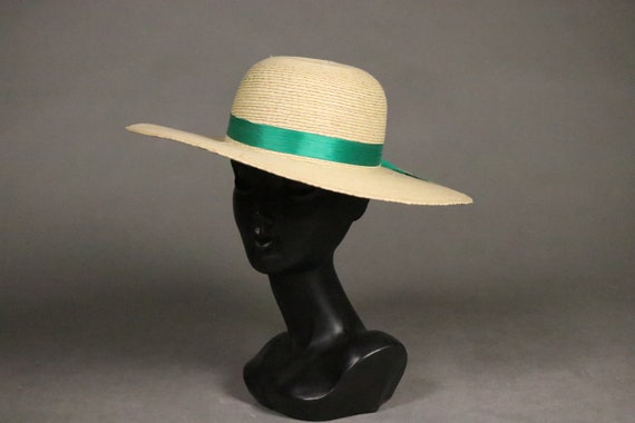 1960's Straw Capeline Hat - 60's Straw Beach Hat - image 3