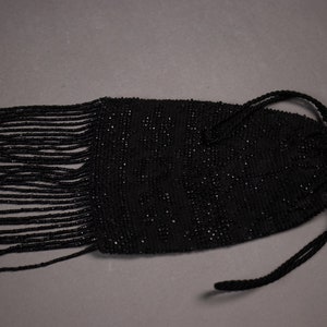 Black Crochet and Beaded VICTORIAN Purse image 5