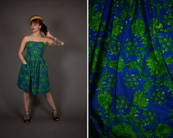 1950's Karoly Couture Bustier Cotton Summer Dress