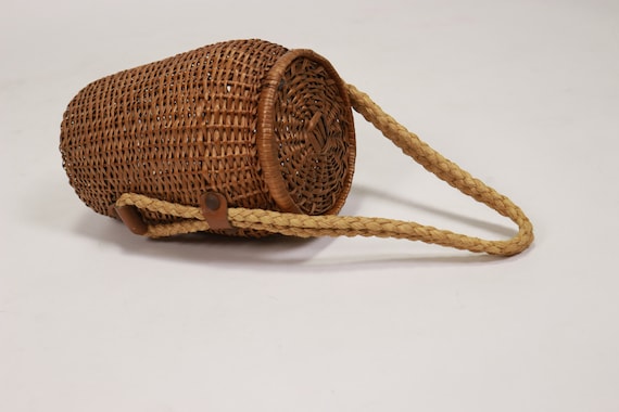 1940s Straw wicket basket Handbag - image 4