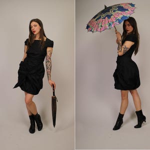 1990s Black Silk PRADA Avant Garde Dress - Size S-M