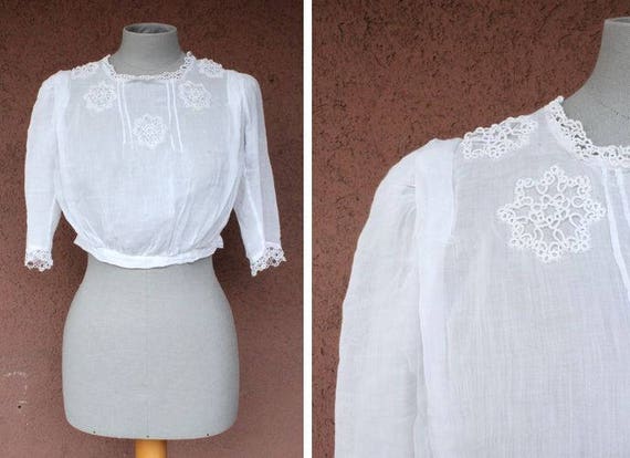 1900's Victorian Thin Cotton Blouse - Victorian Em