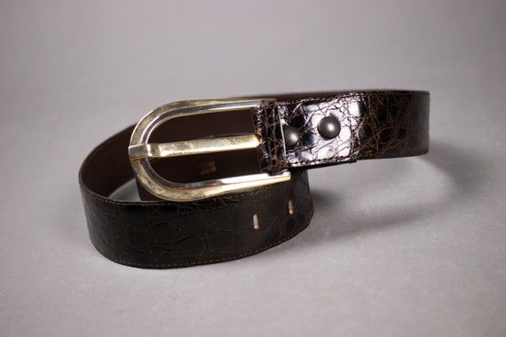 Vntg Exotic Skin & Leather Belt | Norma of Canada Vintage Snakeskin Women Belt Medium Pink Exotic Leather  main image 4