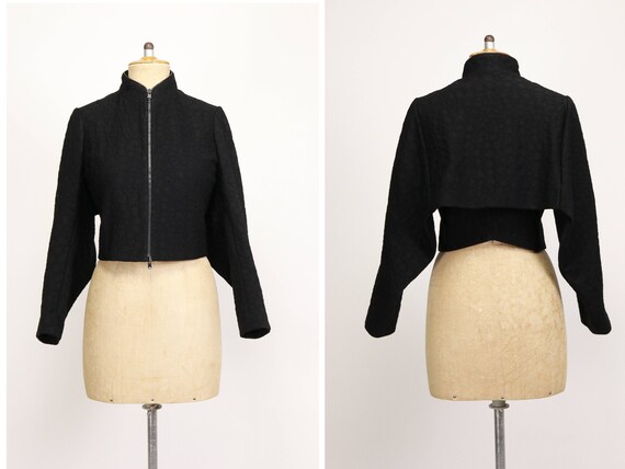 AZZEDINE ALAIA Black Cropped Jacket - Size S - image 2