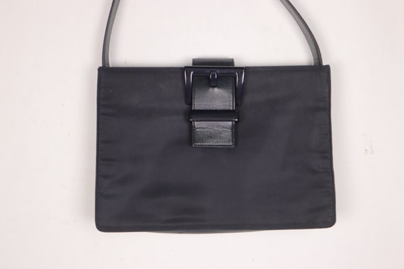 RARE! 1990s PRADA Nylon and Leather Squared Bag - Etsy