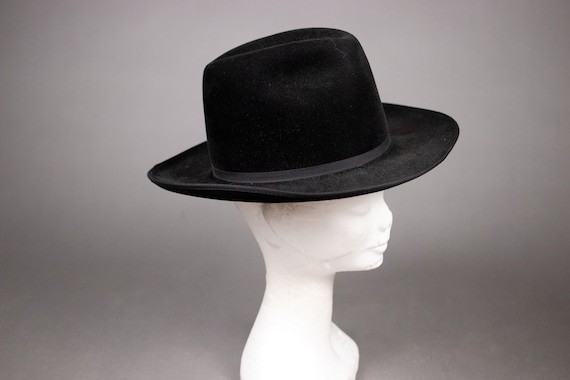 BORSALINO Black Cashemere and Wool Western Hat  -… - image 6