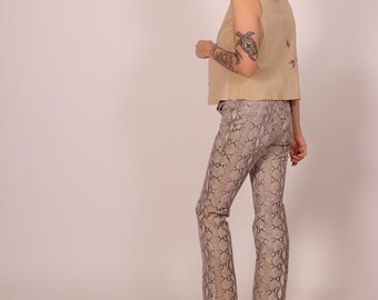 1990s-2000s Python Prints Leather Pants - Size Xs-s - Etsy