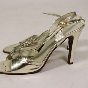 1970s Disco SIlver Leather Pumps - Size EU 38