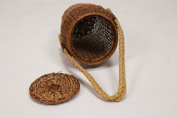 1940s Straw wicket basket Handbag - image 3