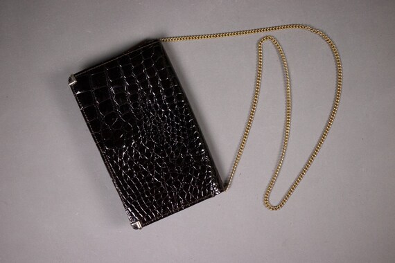 1950's Patent Exotic Skin Clutch Bag