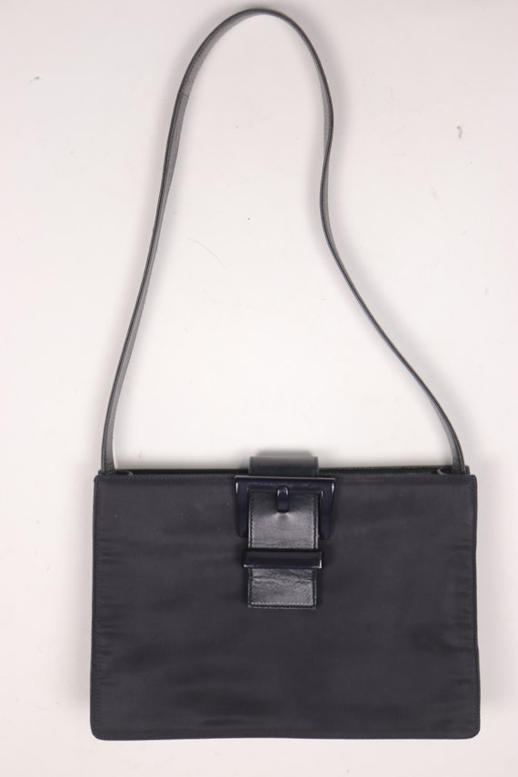 RARE! 1990s PRADA Nylon and Leather Squared Bag - Etsy 