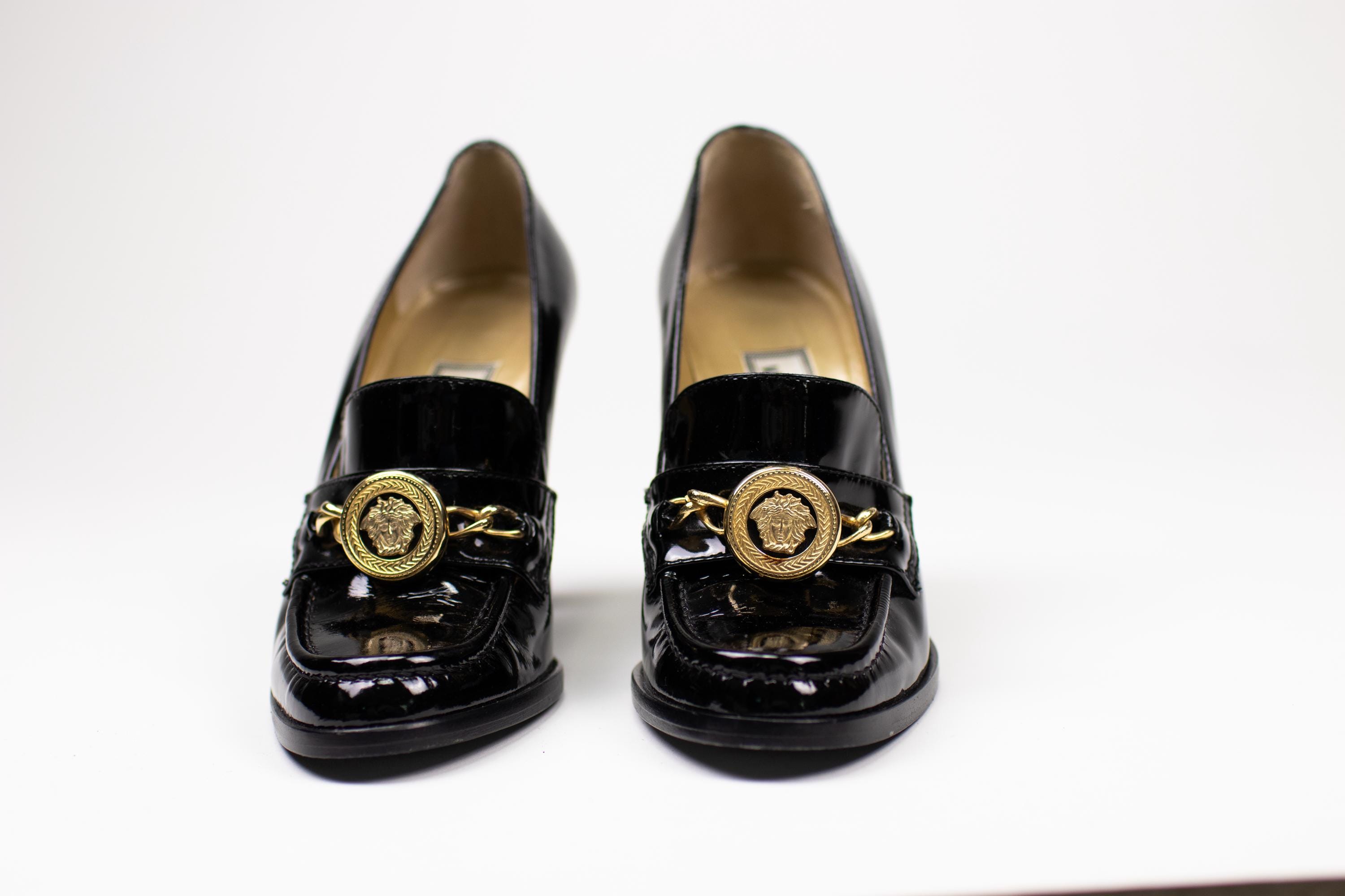Gianni Versace 9 mens patent leather loafers Medusa  main image 3