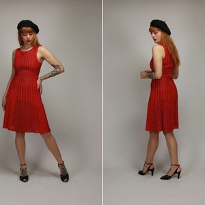 2000s AZZEDINE ALAIA Coral 3D Pattern Raffia Dress - Size S