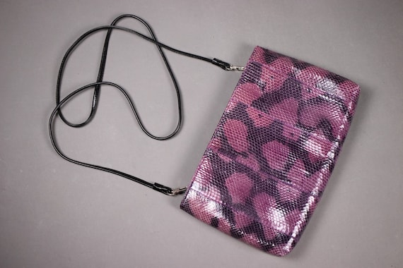 1990's Purple Snakeskin Bag - 90's Violet Python … - image 1