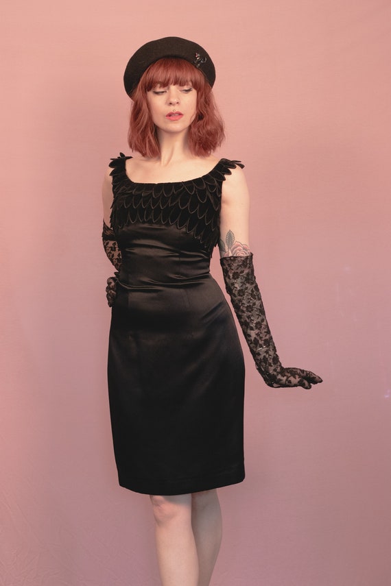 1950's Black Bird Evening Dress - 50's Katja Nieb… - image 6