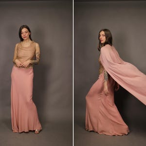 RARE 1930s Evening Pink and Gold Lame Dress