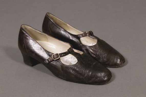 1930's T Strap Mary Jane - 30's Leather Shoes - Si