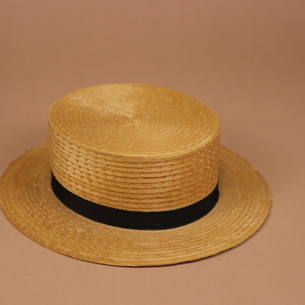 Straw Boater Hat Etsy
