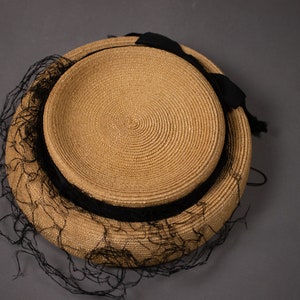 1950's Side Straw Hat 50's Straw Elegant Summer Hat image 7