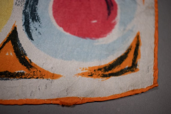 1940's Colorful Swirl Motif Silk Scarf - image 2