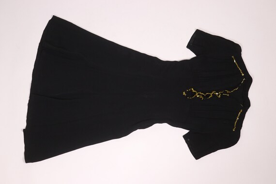 1930's Black Crepe Rayon and Sequin Dress30's Blac
