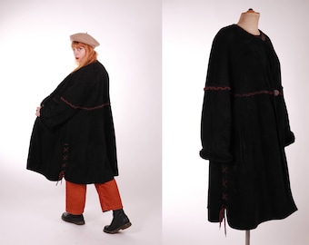 Vintage 70s-80s Fendi FENDISSIME Black Shearling Coat