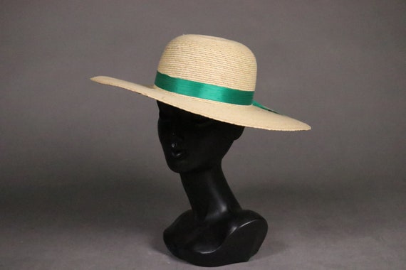 1960's Straw Capeline Hat - 60's Straw Beach Hat - image 5