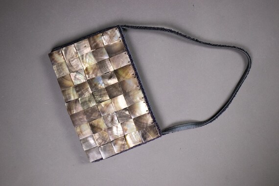 1960's Mother of Pearl and beads Bag - 60's Beaded