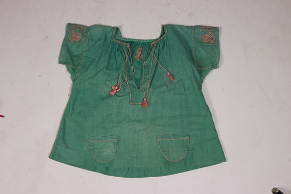1930s Anis Green Linen Blouse - Size Xs - S - image 7