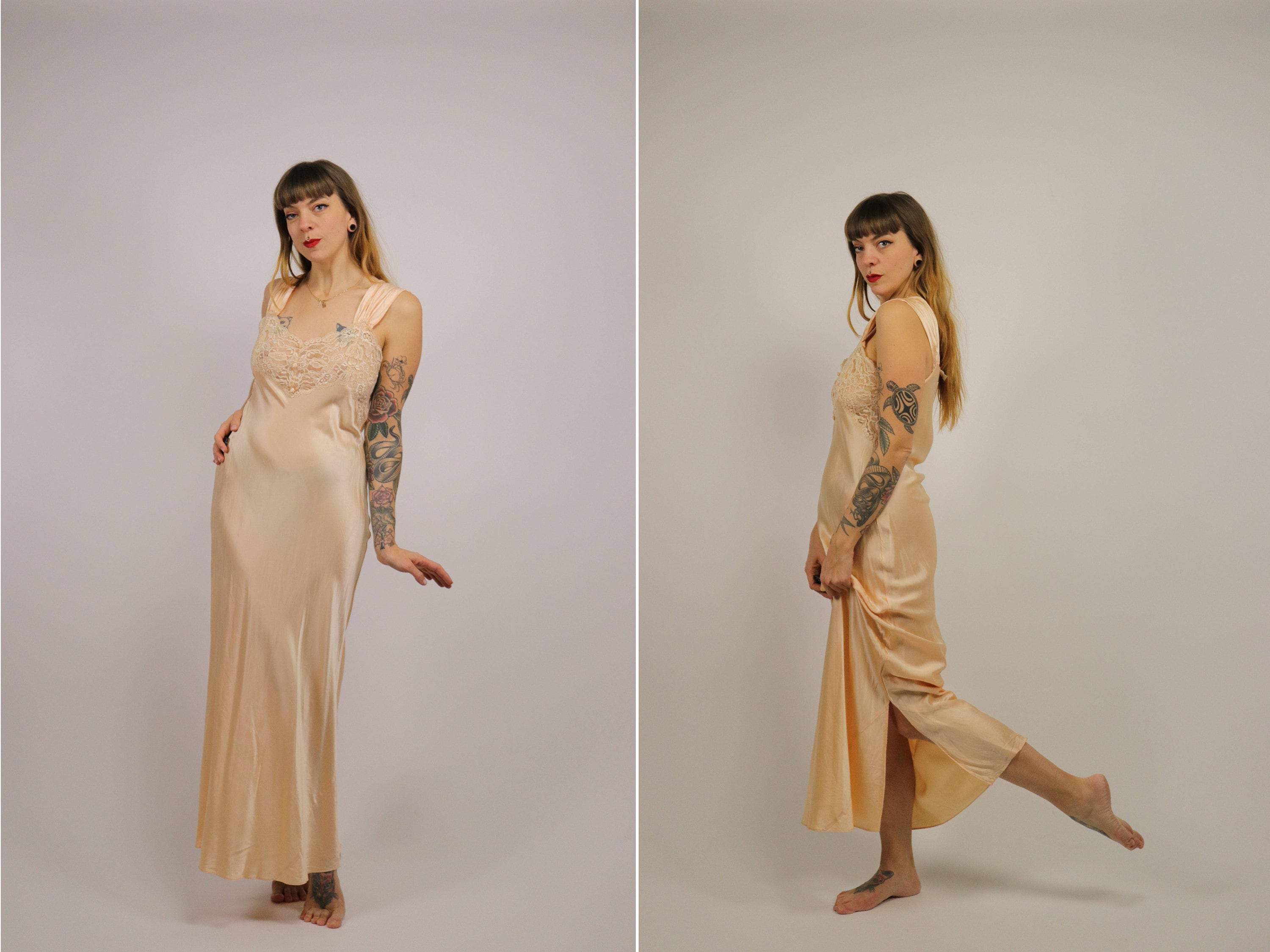 1940s Emanuelle Silk Gown