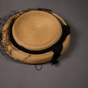 1950's Side Straw Hat 50's Straw Elegant Summer Hat image 8