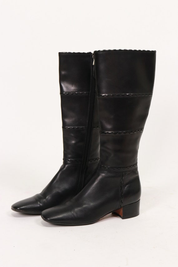 AZZEDINE ALAIA Black Tall Leather Boots - Size 36… - image 4