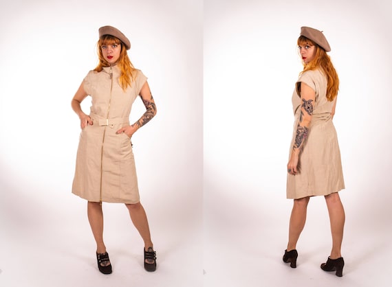 Vintage Beige ESCADA Silk and Linen Dress - Size S-M - Etsy Denmark Vintage Beige ESCADA Silk and Linen Dress - Size S-M - Etsy Denmark