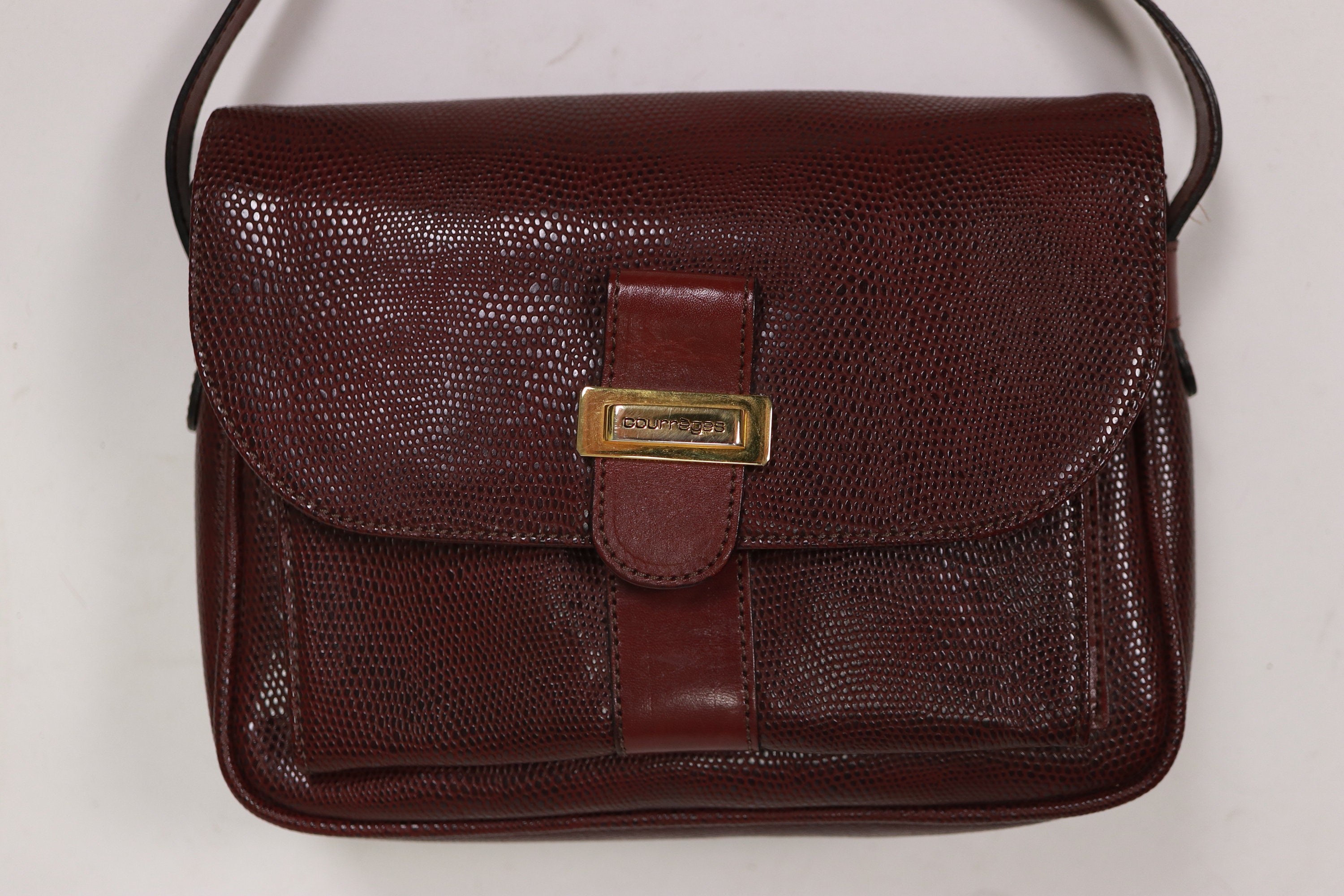 Vintage COURREGES Shoulder Bag - Courrèges Burgundy Bag - Etsy