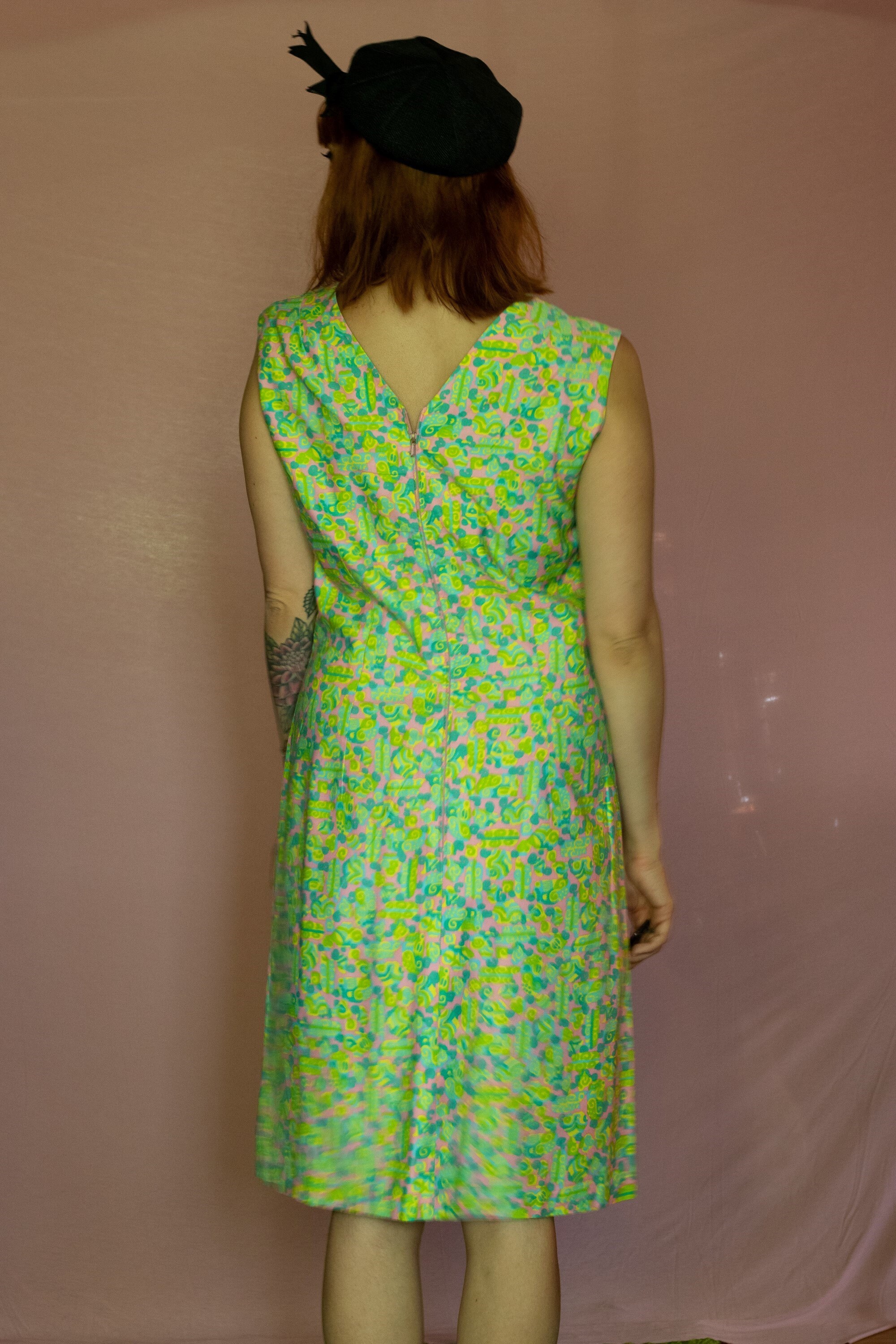1960's Green Psychedelic Silk Dress - Size M - Etsy