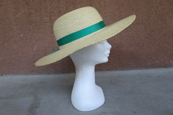 1960's Straw Capeline Hat - 60's Straw Beach Hat