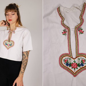 Vintage Swiss Traditional Blouse - Size S