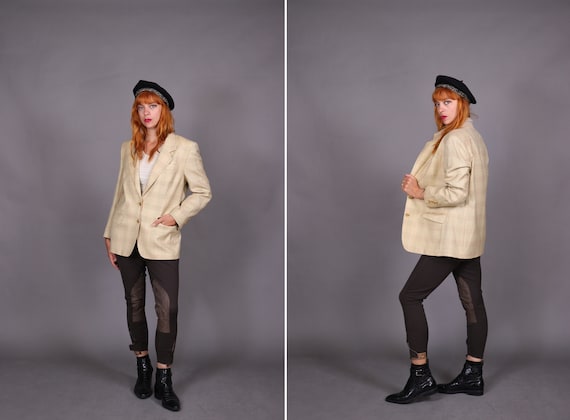 1990's AUSTIN REED Beige Wool Blazer - 90's Austin