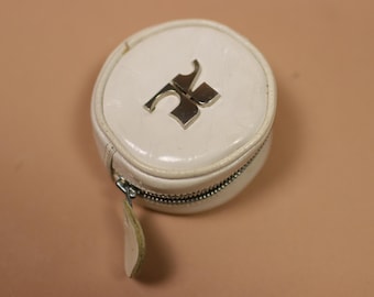 1960s COURREGES White Leather Round Wallet